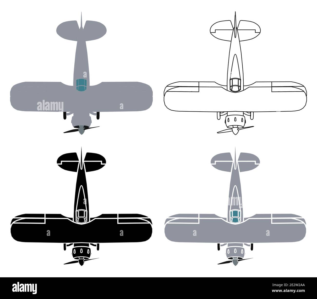 Gloster Gladiator nella vista dall'alto Illustrazione Vettoriale