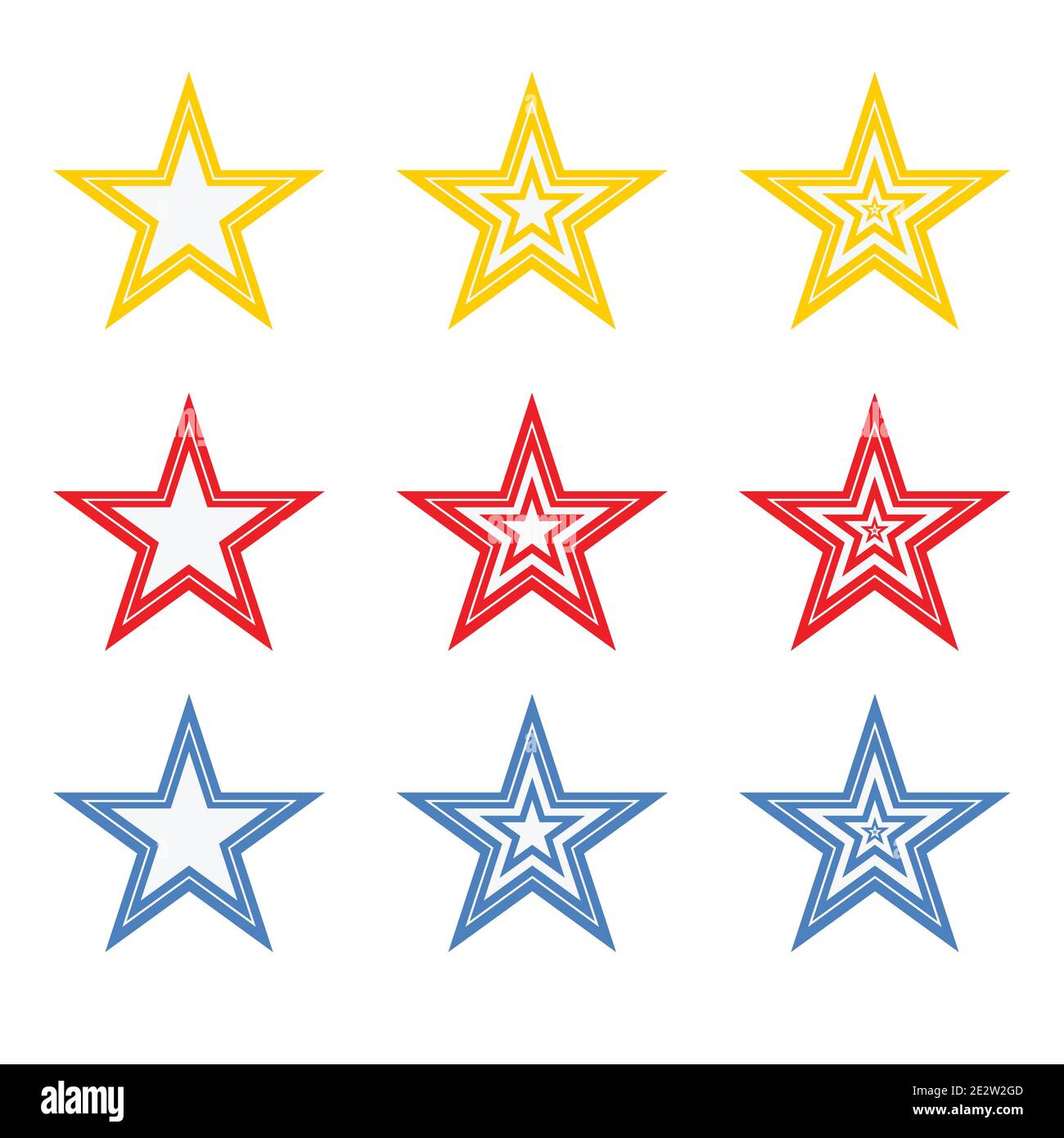 Grafica vettoriale delle stelle animate, illustrazione delle icone delle stelle Illustrazione Vettoriale