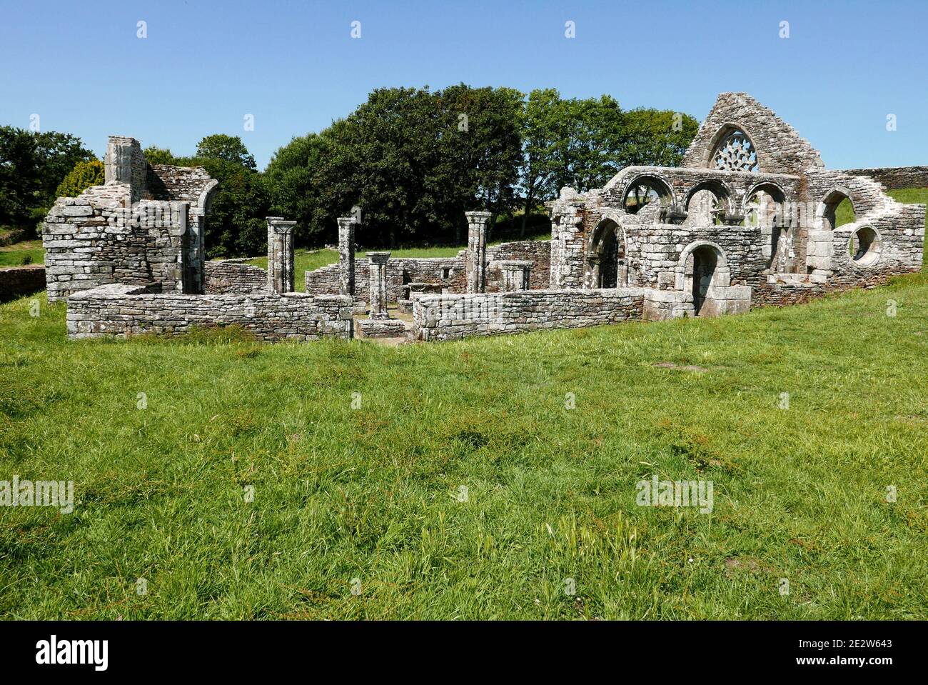 Le rovine di Languidou cappella, Plovan, Pays Bigouden, Finistere, Bretagna, Francia, Europa Foto Stock