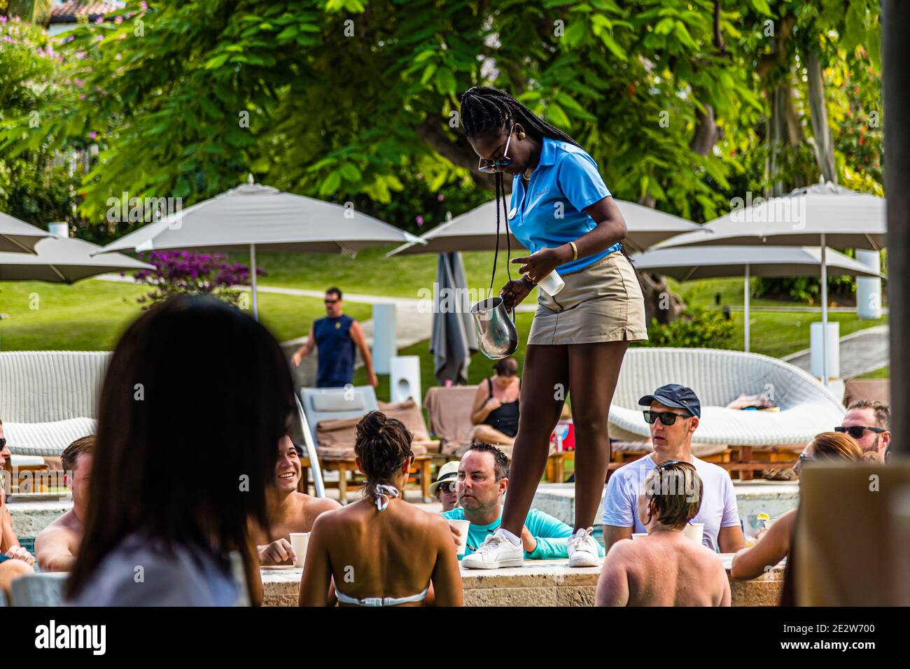 Bar in un punto turistico di Grenada Foto Stock