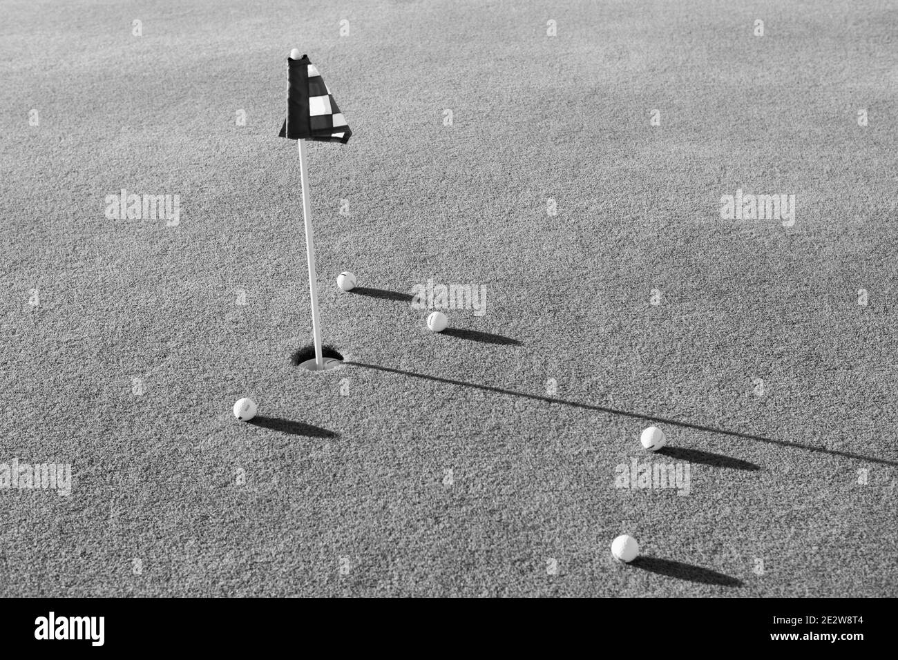 Foto in bianco e nero di Putting Green Foto Stock