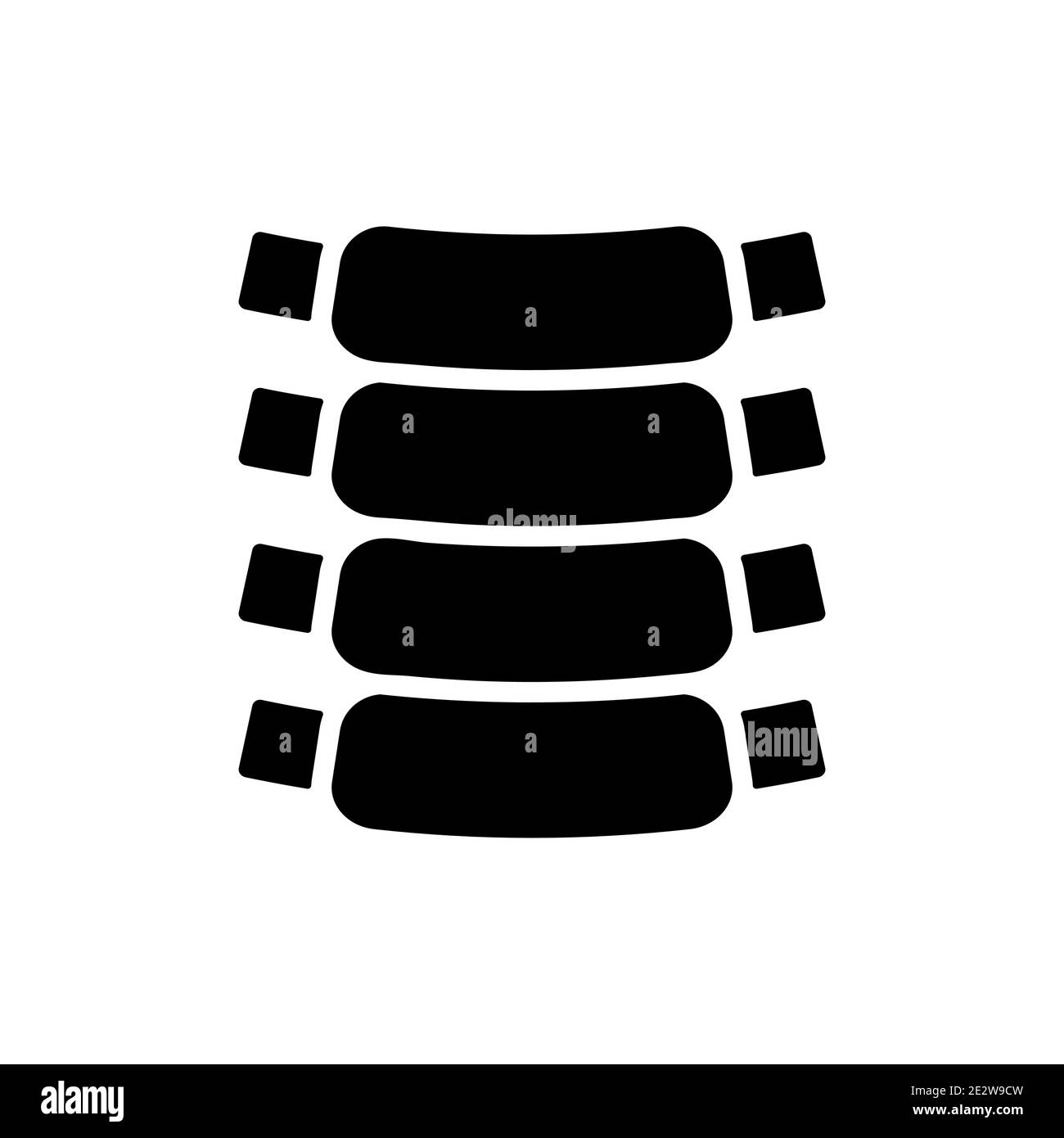 Costole vettore glifo icona carne alimentare. Cartello barbecue e barbecue. Simbolo grafico per la progettazione di siti Web e applicazioni, logo, app, interfaccia utente Illustrazione Vettoriale