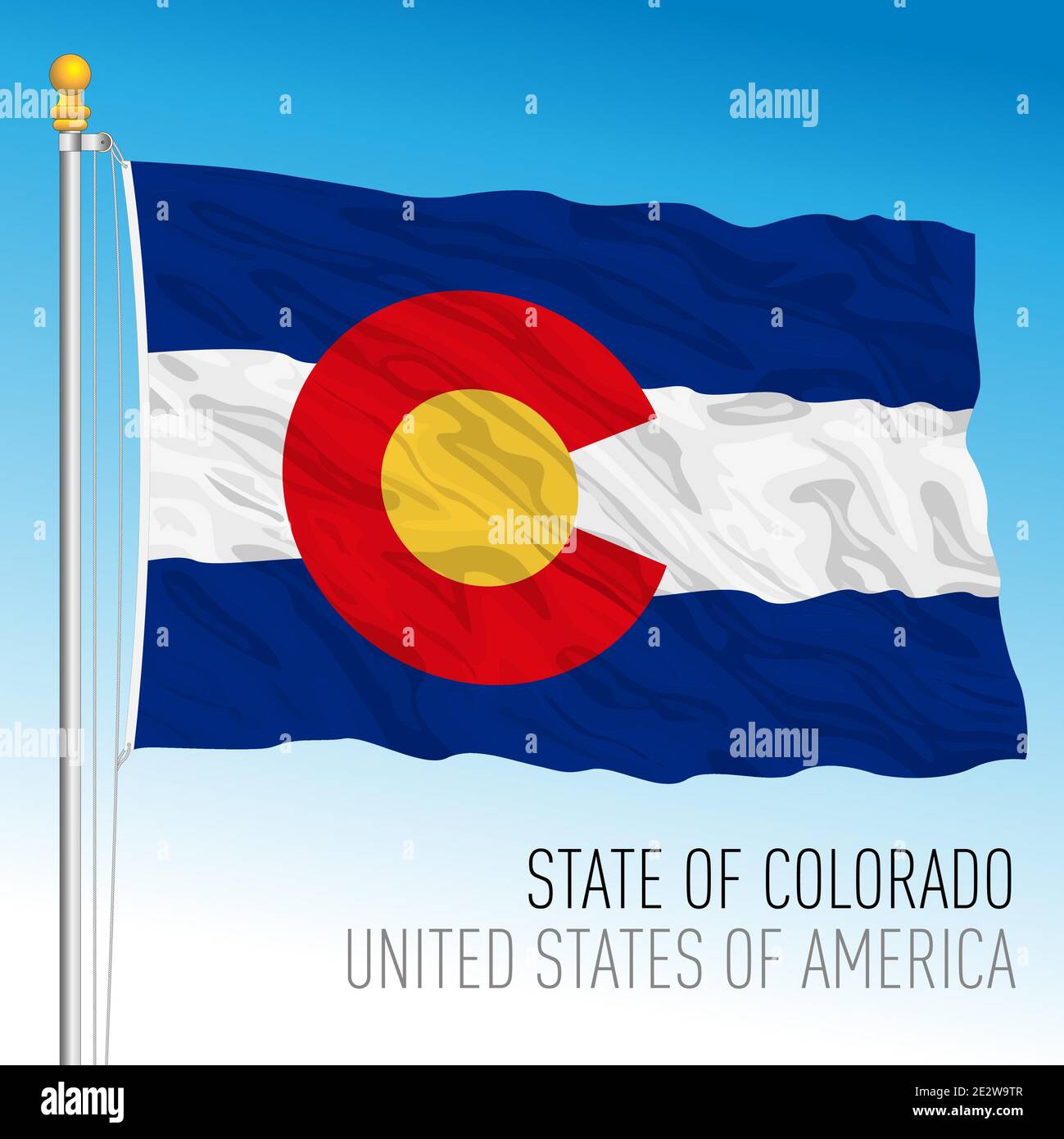 Bandiera dello stato federale del Colorado, Stati Uniti, illustrazione vettoriale Illustrazione Vettoriale