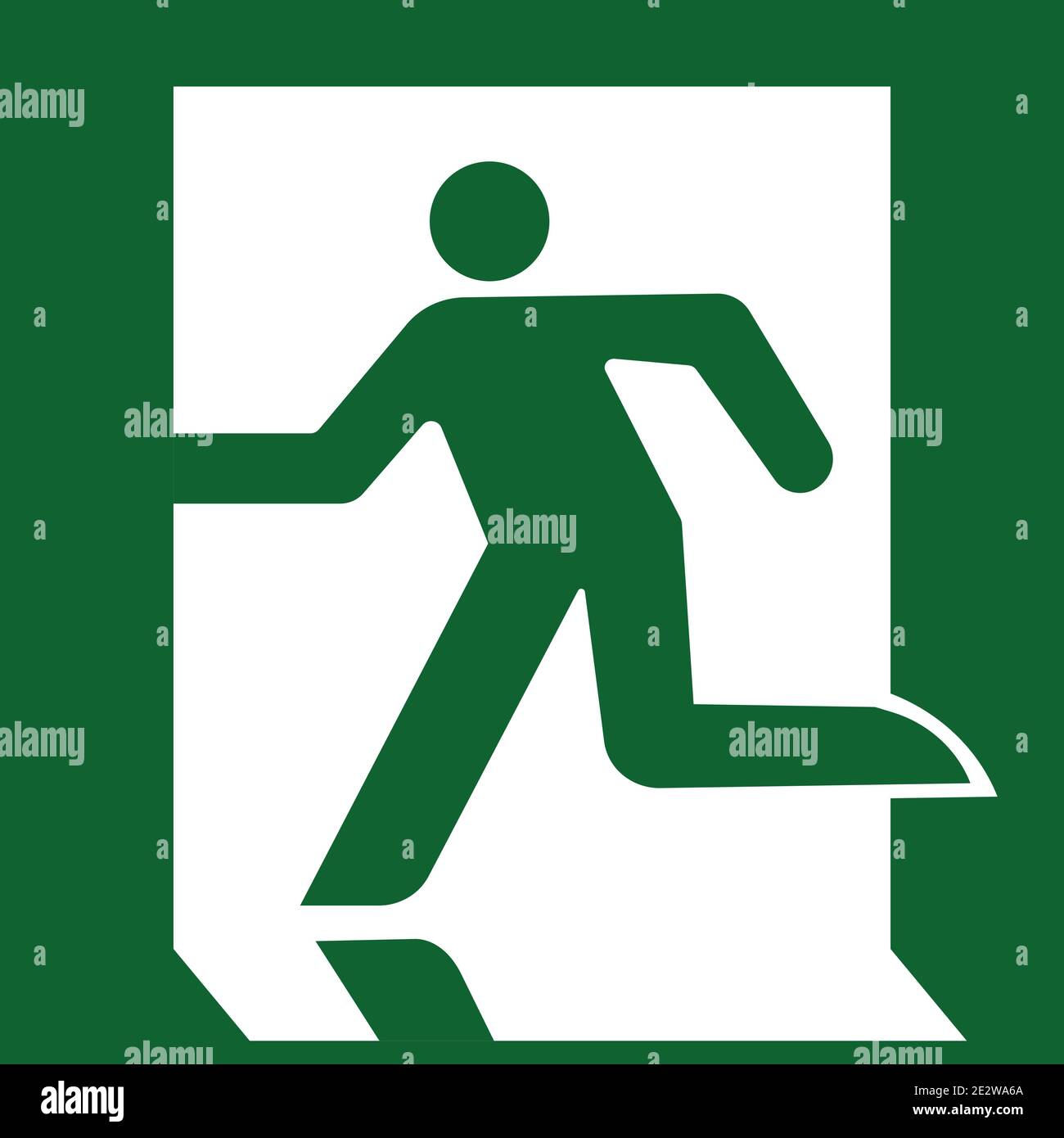 Uscita di emergenza sinistra vettore verde iso 7010 Illustrazione Vettoriale
