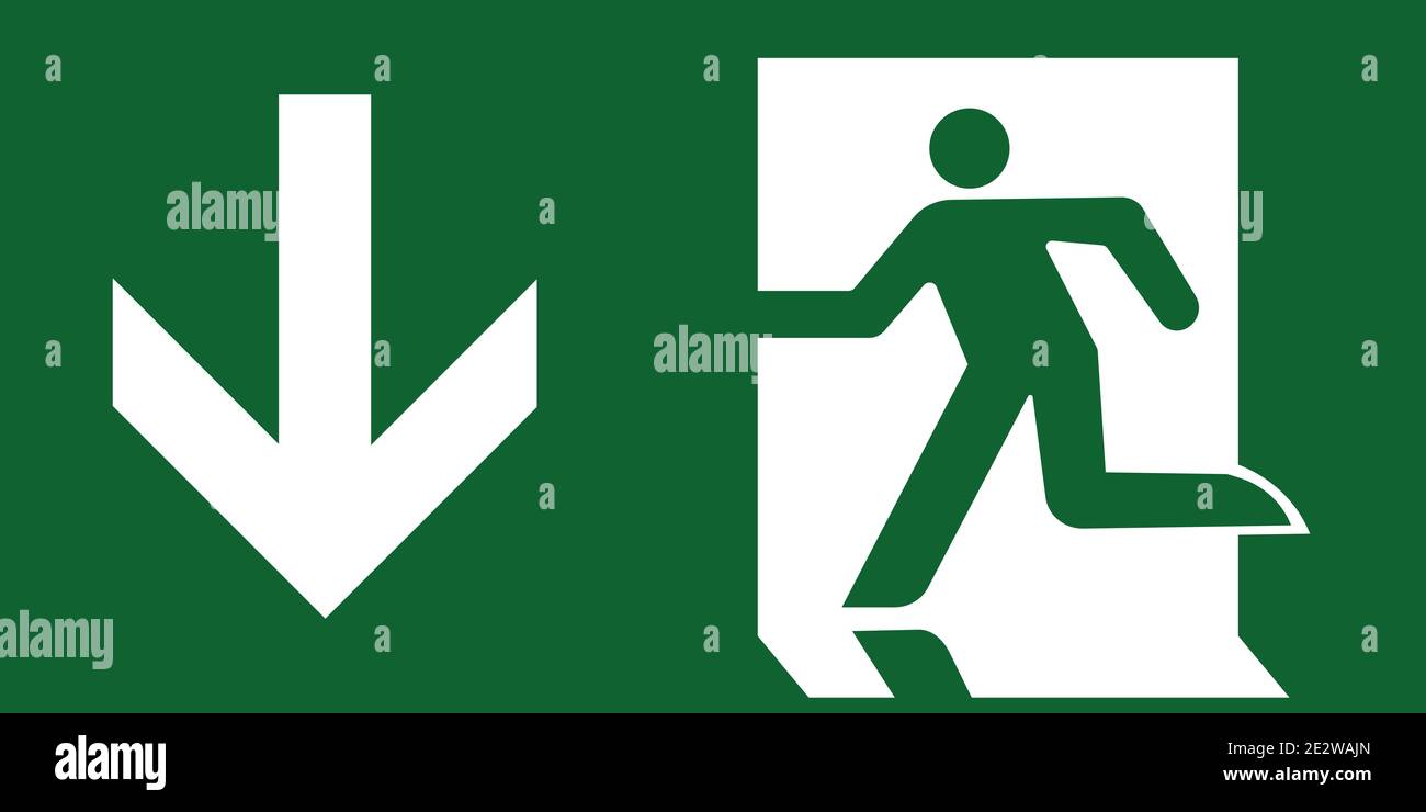 Simbolo di uscita di emergenza vettore verde Illustrazione Vettoriale