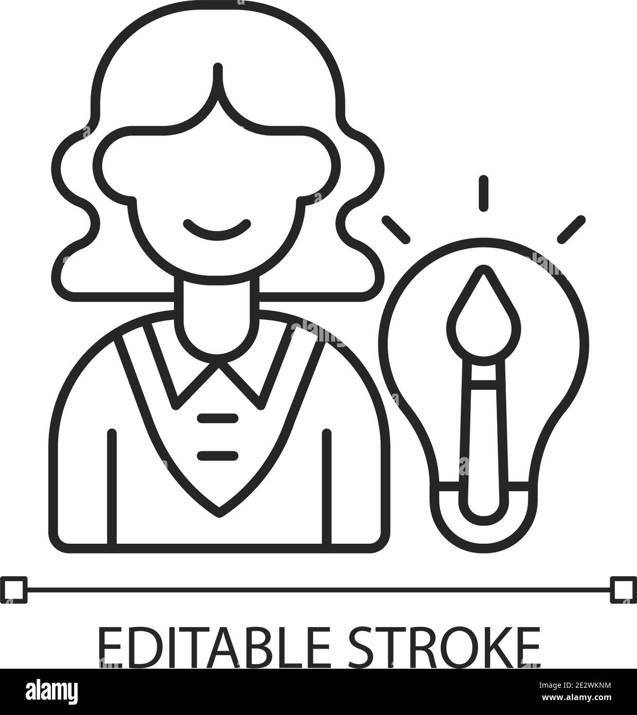 Icona lineare reparto creativo Illustrazione Vettoriale