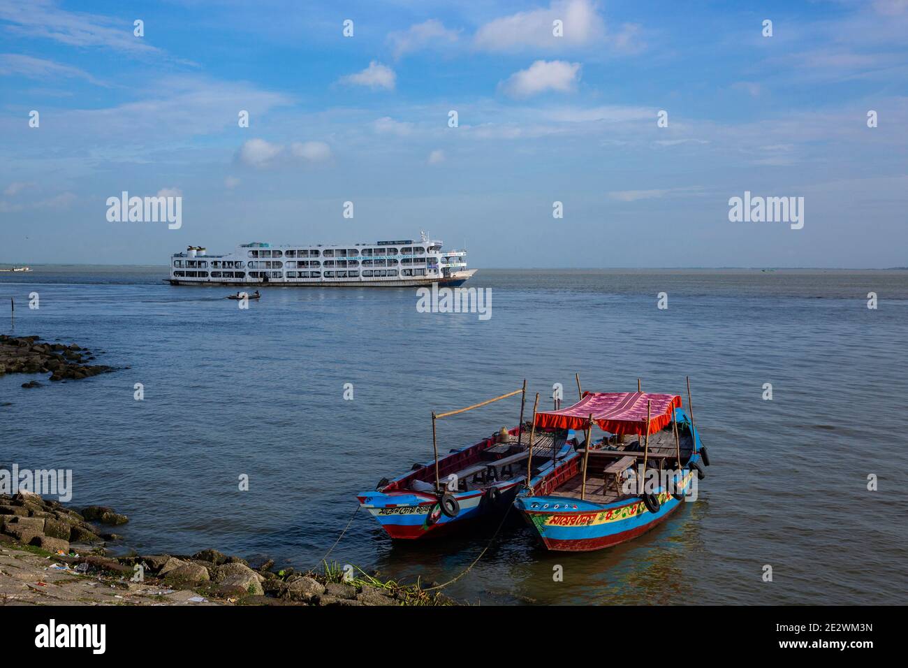 Meghna-dakatia estuario a Chandpur, Bangladesh Foto Stock