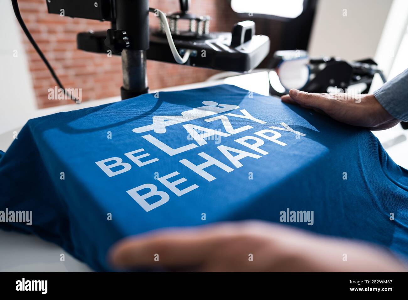 Stampa di magliette con trasferimento termico. Merchandising TShirt Foto Stock