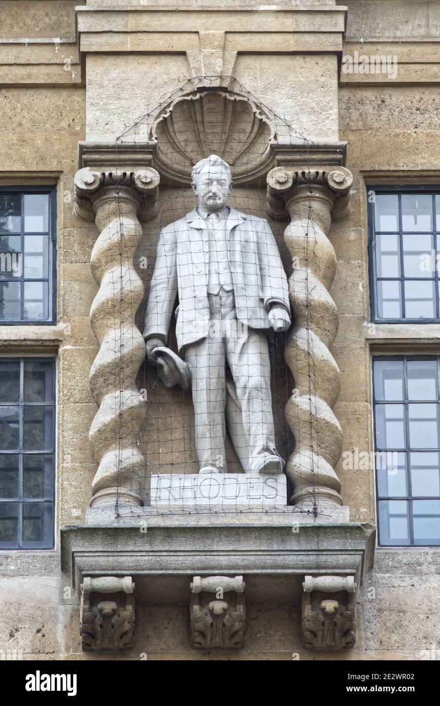 Controversa statua di Cecil Rhodes a Oxford Foto Stock