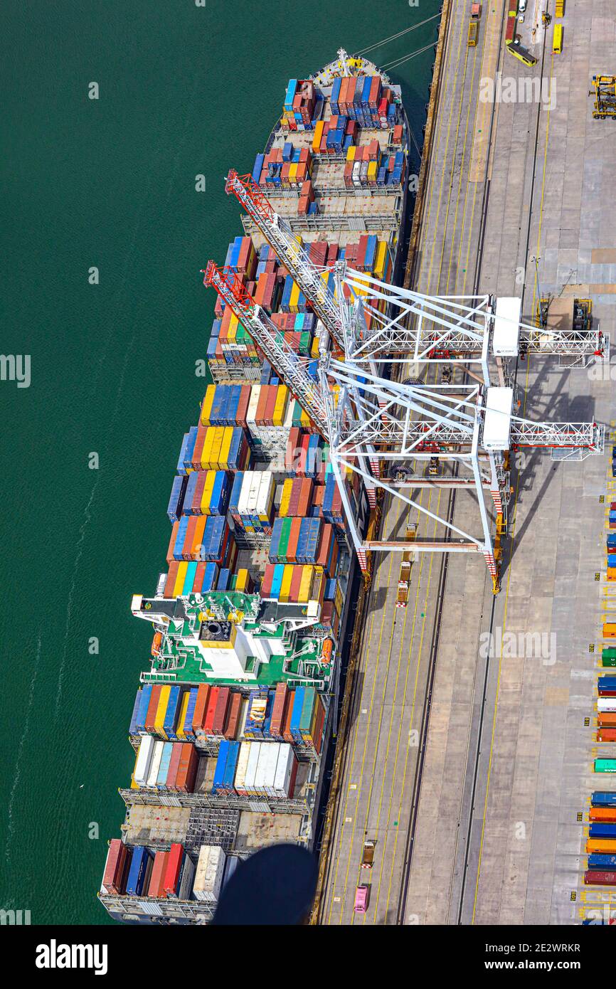 Southampton Docks è il secondo più grande terminal di container del Regno Unito Foto Stock