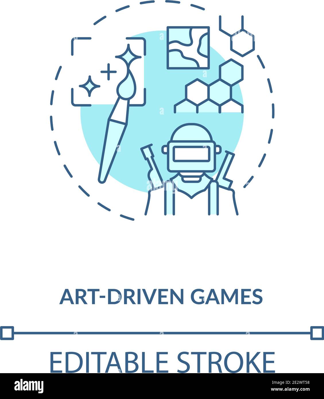 Icona del concetto di gioco basato sull'arte Illustrazione Vettoriale