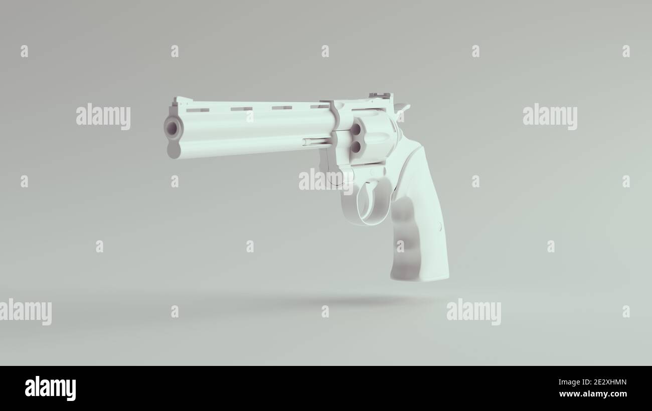 Pistola bianca con rappresentazione grafica 3d grande Foto Stock