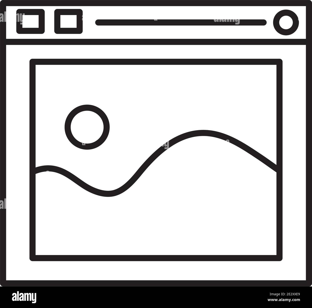 immagine con le onde del mare e il sole del mare nel modello di pagina web icone stile linea Illustrazione Vettoriale