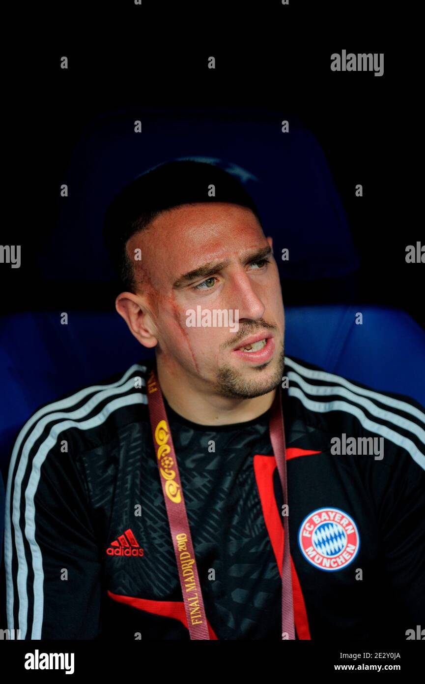 Frank Ribery di Bayern Monaco durante la partita di calcio della Champion's League Final, Inter Milan vs Bayern Monaco di Baviera a Madrid, Spagna il 22 maggio 2010. Inter Milan ha vinto 2-0. Foto di Henri Szwarc-Cameleon-ABACAPRESS.COM Foto Stock