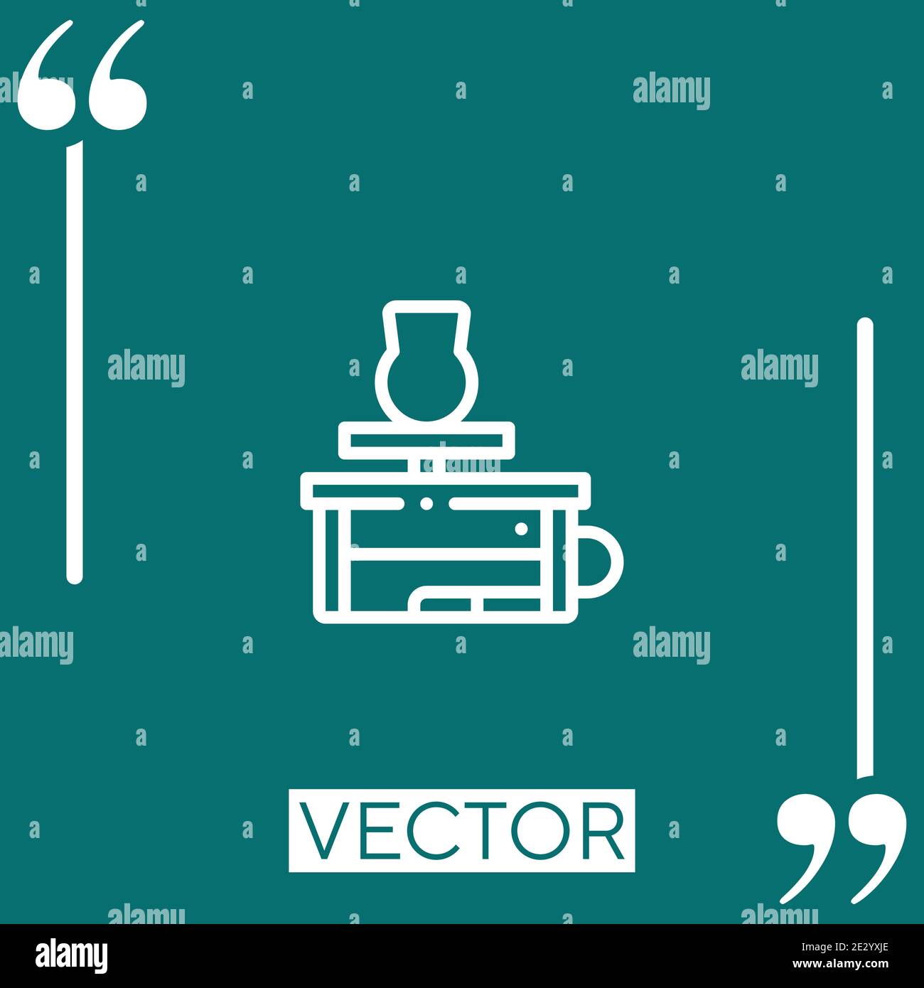 Icona vettore ruota di potter icona lineare. Linea stroked modificabile Illustrazione Vettoriale