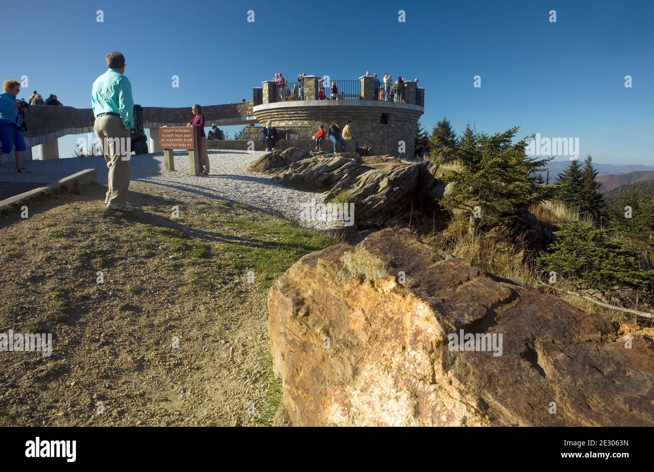 NC00243-00...CAROLINA DEL NORD - la cima di Mount Mitchell, il punto più alto a est del Mississippi, situato nel Mount Mitchell state Park. Foto Stock