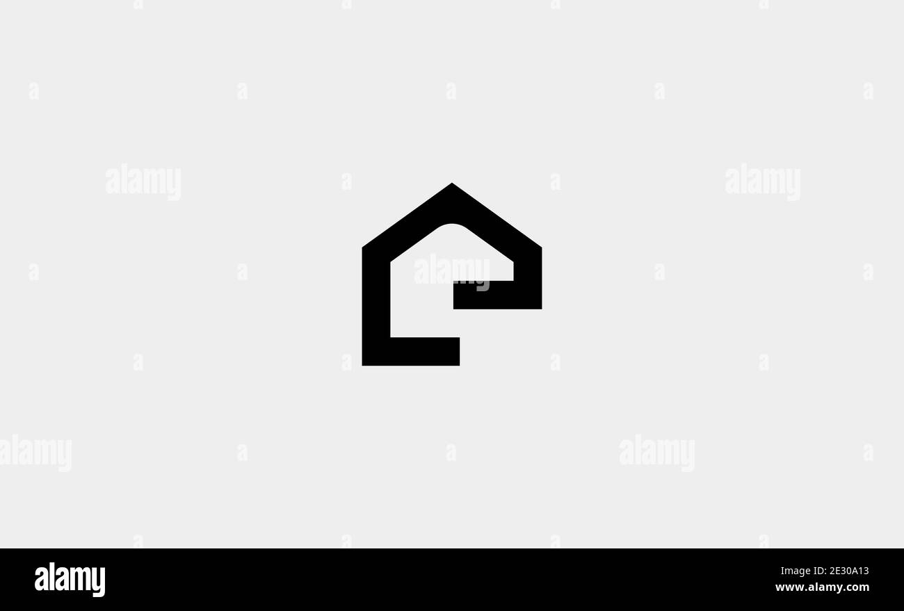 illustrazione vettoriale del design del logo della lettera e house Illustrazione Vettoriale