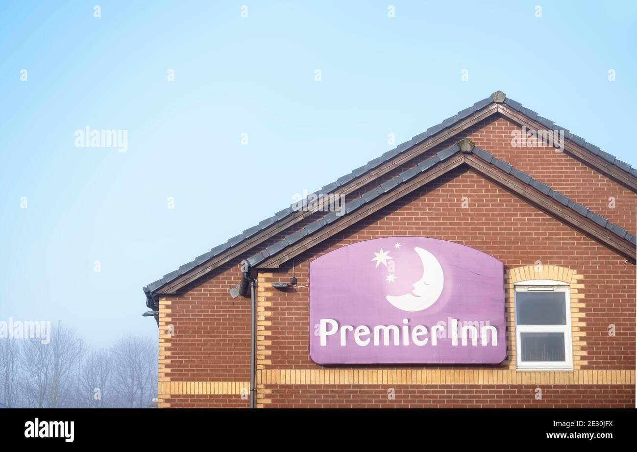 Londra, Inghilterra, Regno Unito, 9 gennaio 202, Premier Inn chiuso a causa della seconda ondata covid-19 Foto Stock