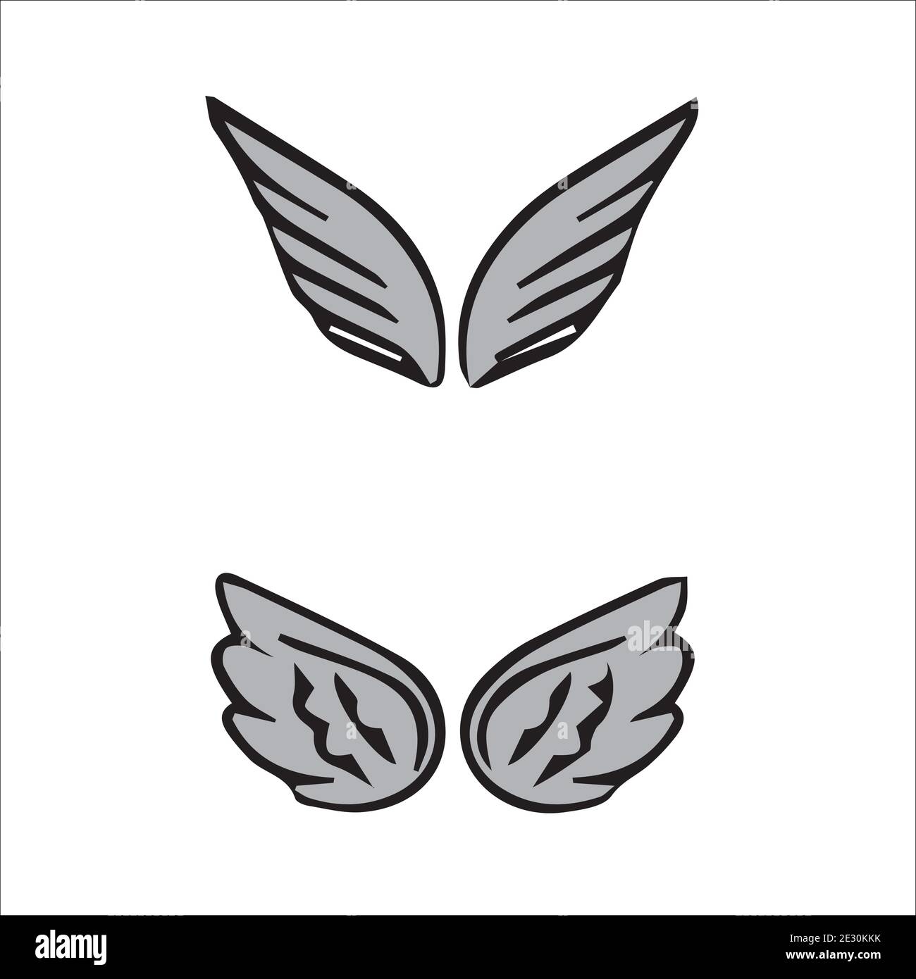 Set vettoriale di ali di angelo Illustrazione Vettoriale