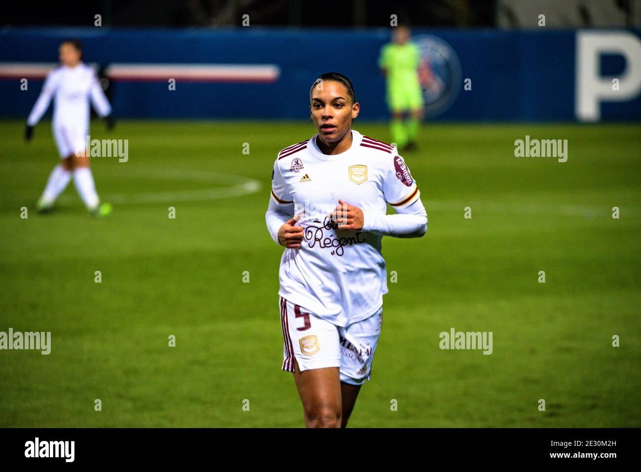 Estelle Cascarino del FC Girondins de Bordeaux reagisce durante la partita di calcio del campionato francese delle donne D1 Arkema tra Parigi Saint-Germain e Girondins de Bordeaux il 15 gennaio 2021 allo stadio Georges Lefevre di Saint-Germain-en-Laye, Francia - Foto Antoine Massinon / A2M Sport Consulting / DPPI / LiveMedia Foto Stock