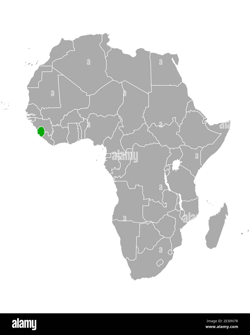 Mappa della Sierra Leone in Africa Foto Stock