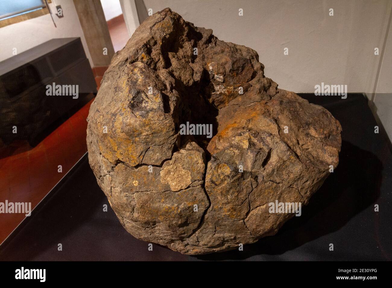 Il meteorite da Lake House, Wiltshire, Salisbury Museum, Salisbury, Wiltshire, Regno Unito. Foto Stock