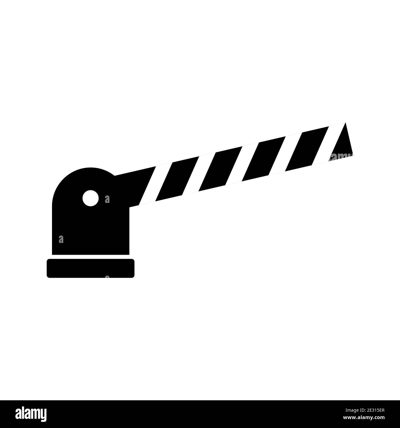 Icona di apertura del cancello del parcheggio. Logo della barriera stradale nero isolato su sfondo bianco. Illustrazione vettoriale. Illustrazione Vettoriale