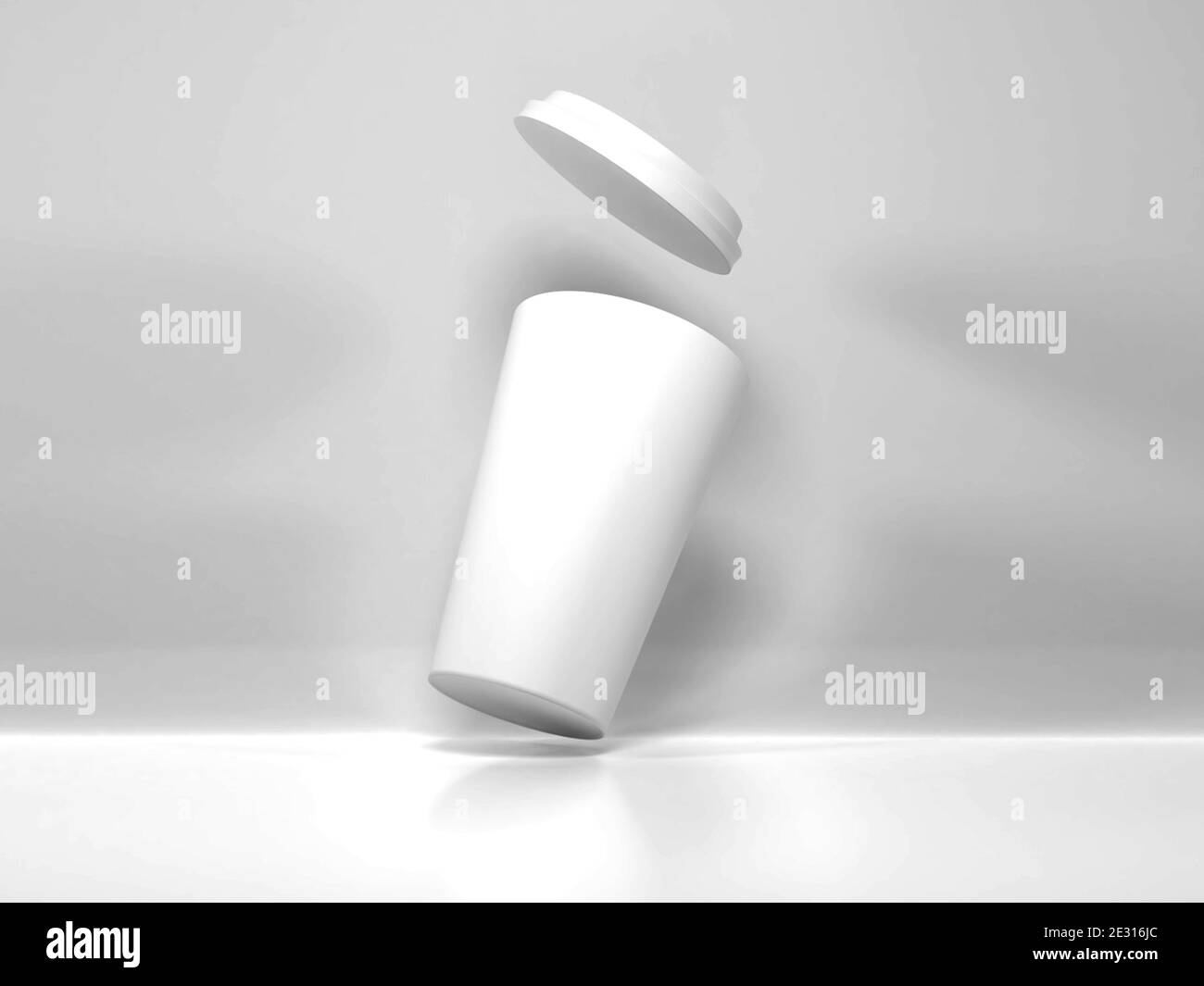 Modello di Mockup per tazza da caffè in carta realistica Foto Stock