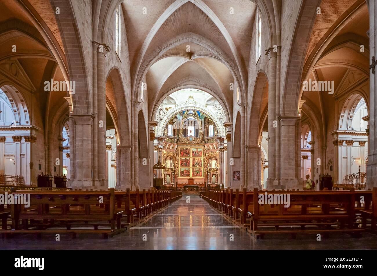 All'interno della Cattedrale di Valencia, Valencia, Spagna Foto Stock