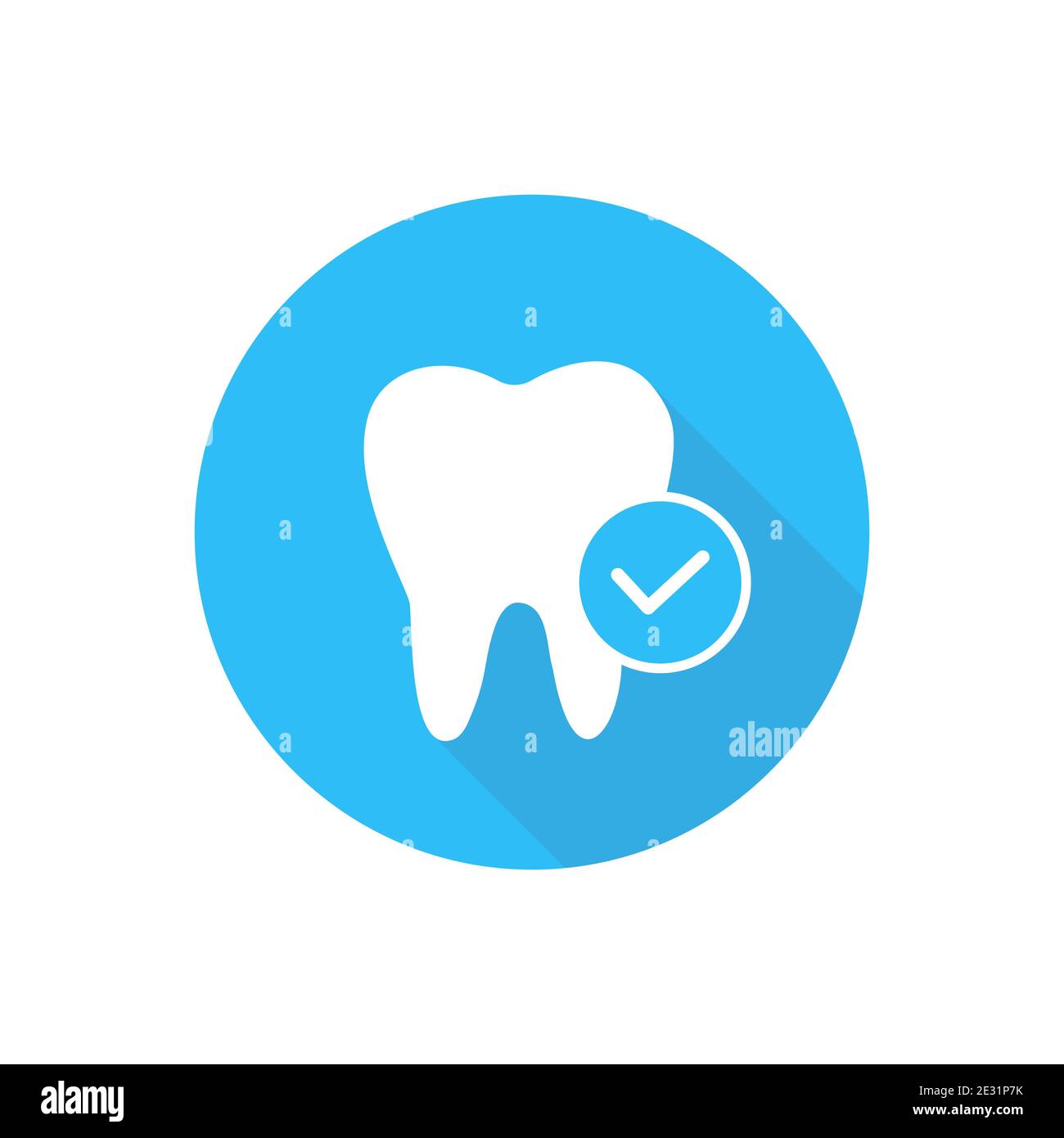 icona denti segno vettore piatto dentista, simbolo. Icona Vekorn y su sfondo bianco. Illustrazione Vettoriale