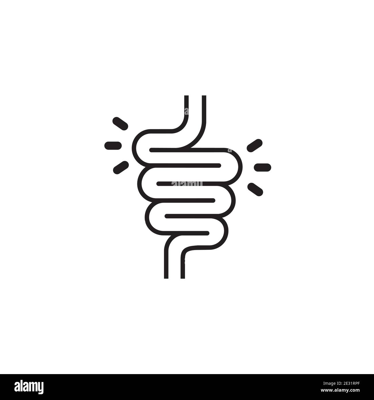 Icona del tratto intestinale isolata su sfondo bianco. Illustrazione Vettoriale