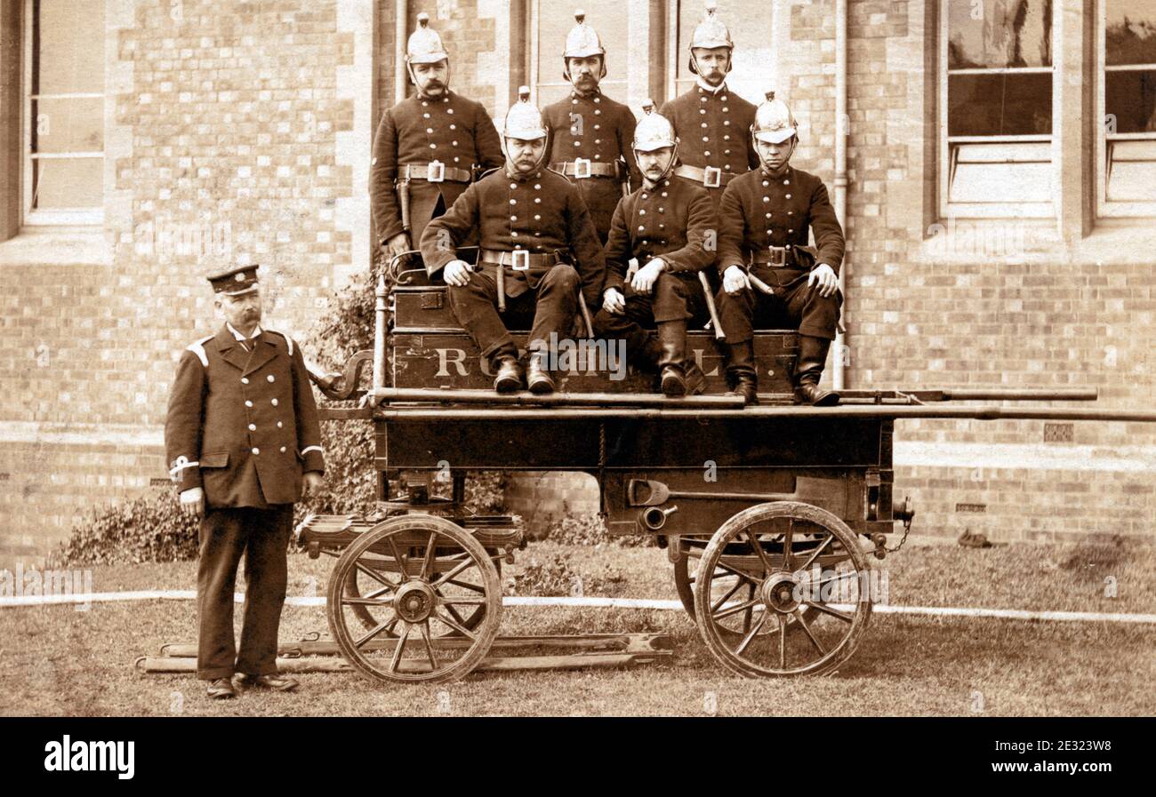 Rothwell Fire Engine, Northamptonshire, circa 1905 Foto Stock