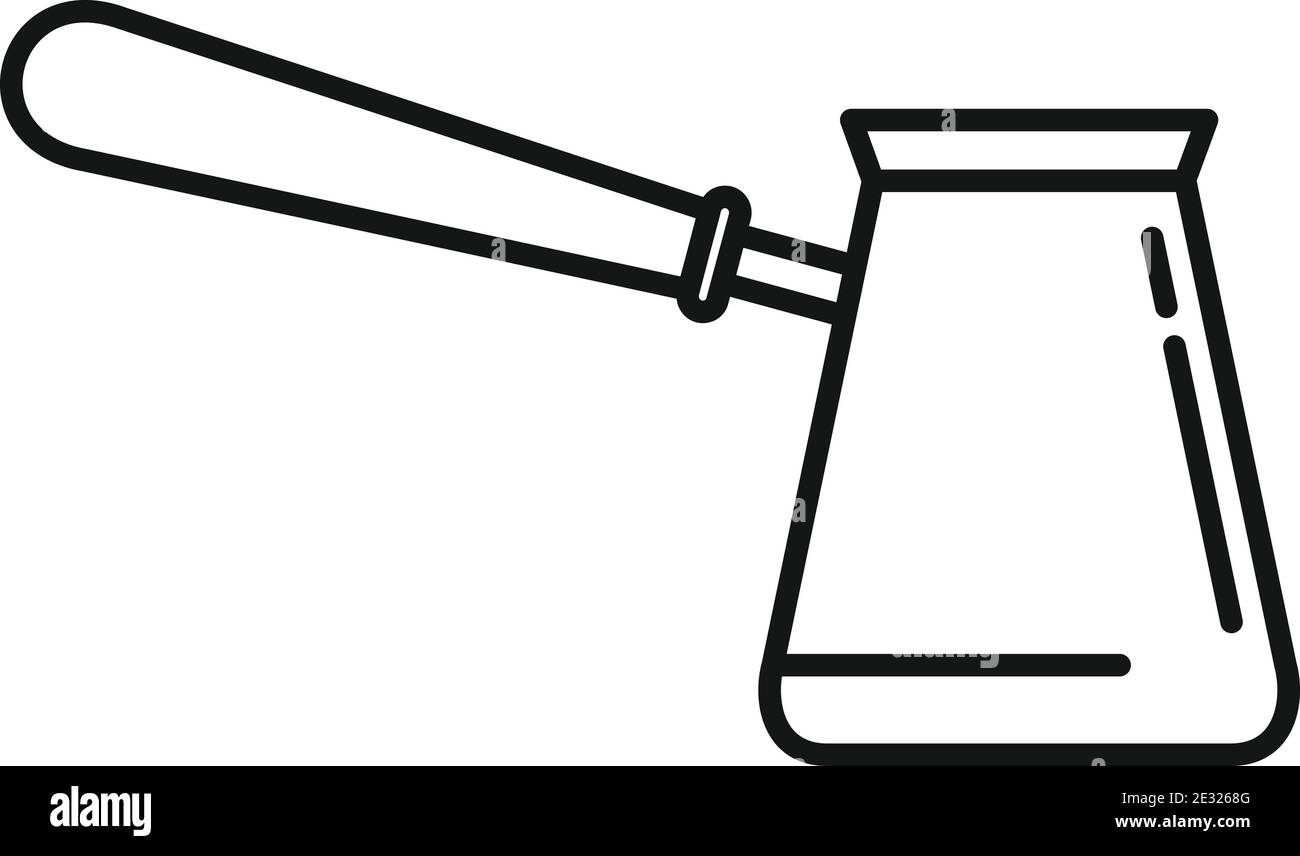 Icona della turka del caffè, stile del contorno Illustrazione Vettoriale