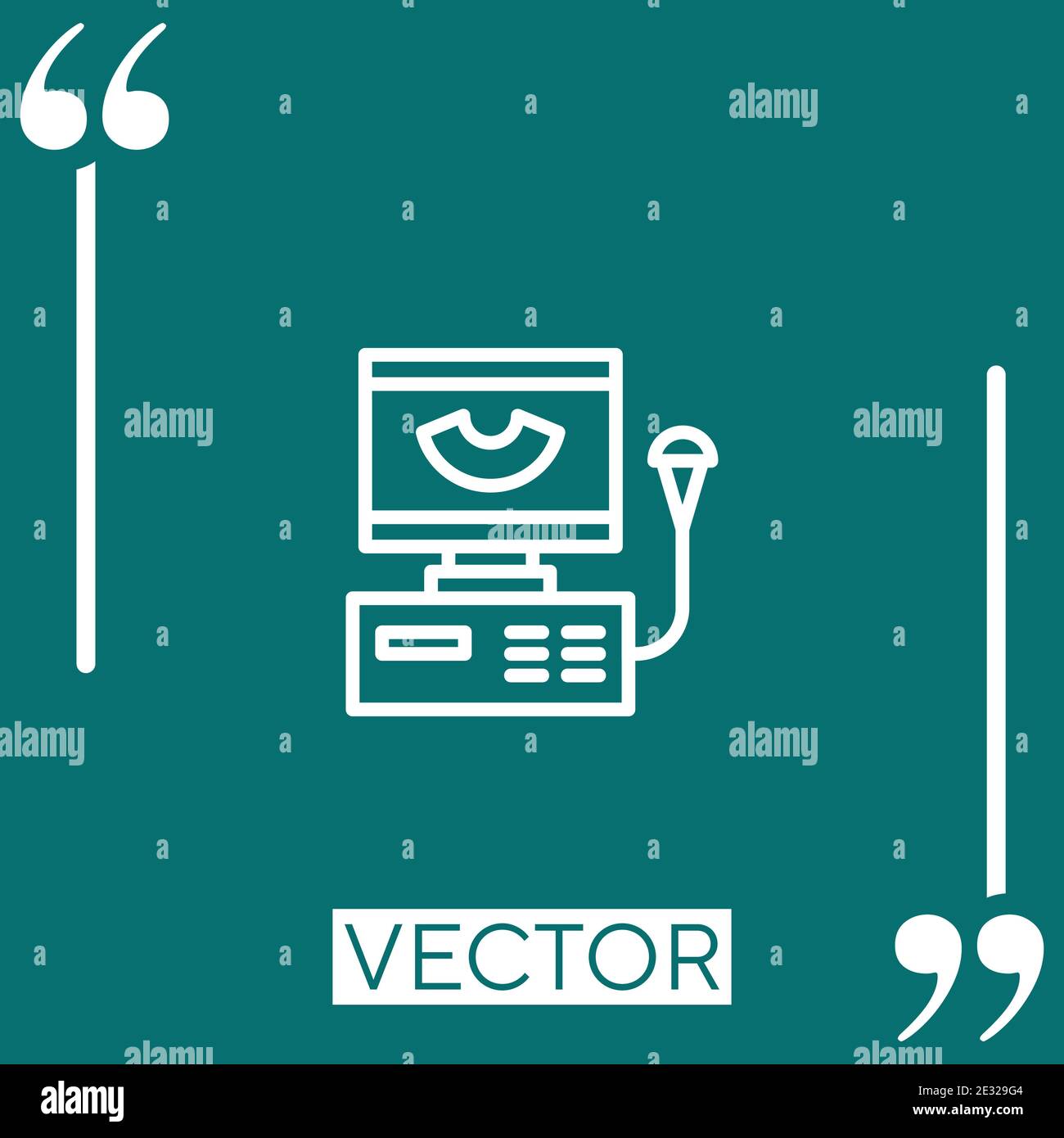 Icona vettore macchina a ultrasuoni icona lineare. Linea tratto modificabile Illustrazione Vettoriale