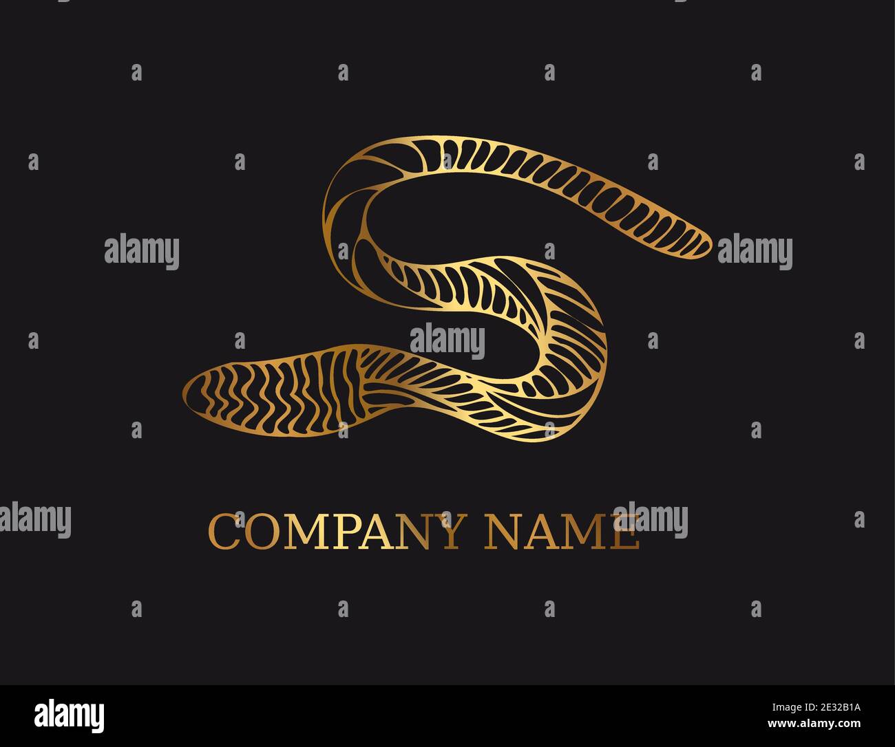 Elegance Initial Letter S Type Logo icona simbolo sotto forma di serpente. Illustrazione vettoriale Illustrazione Vettoriale