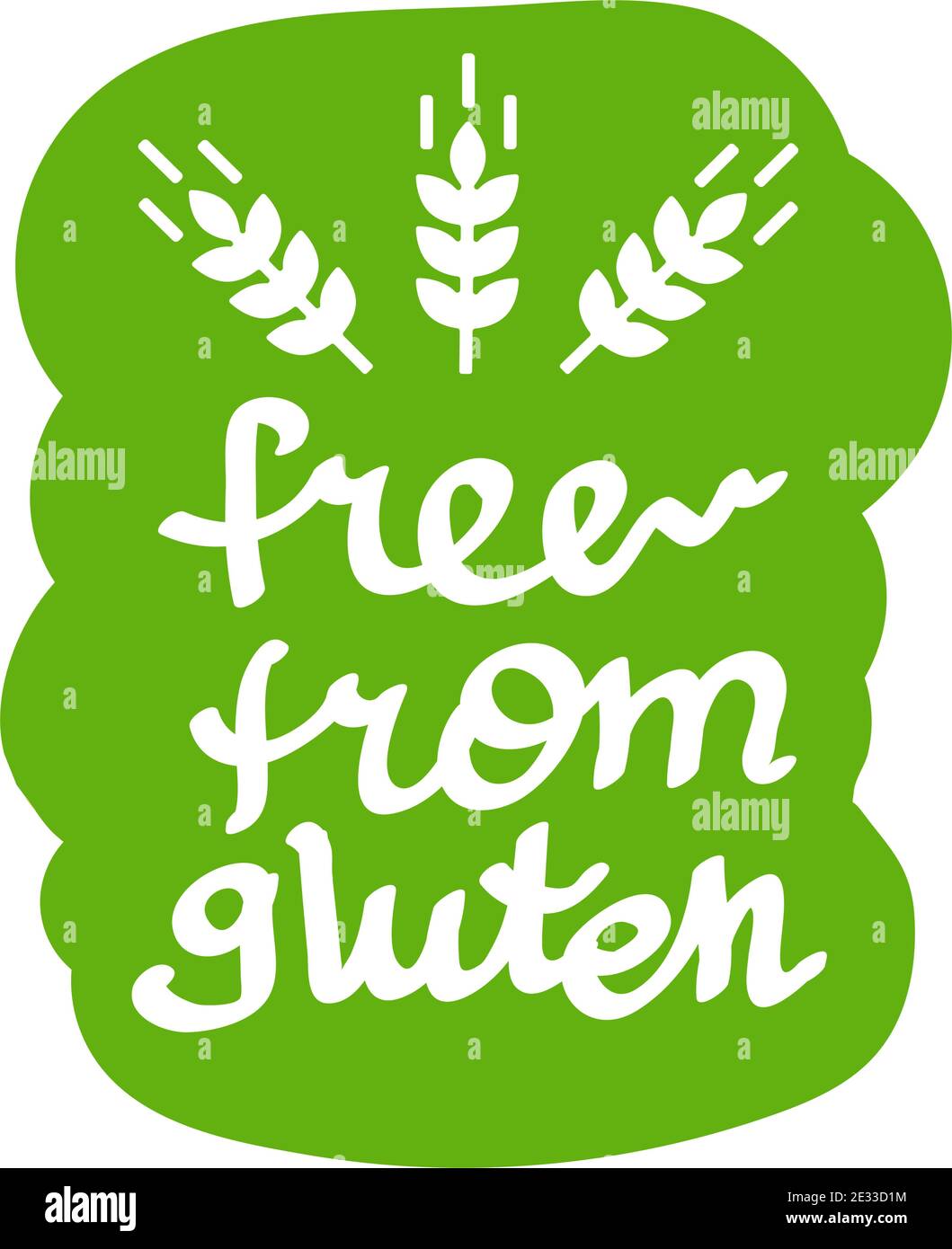 Ffree da Gluten icona vettore web logo simbolo di segno piatto o etichettare con l'orecchio Illustrazione Vettoriale