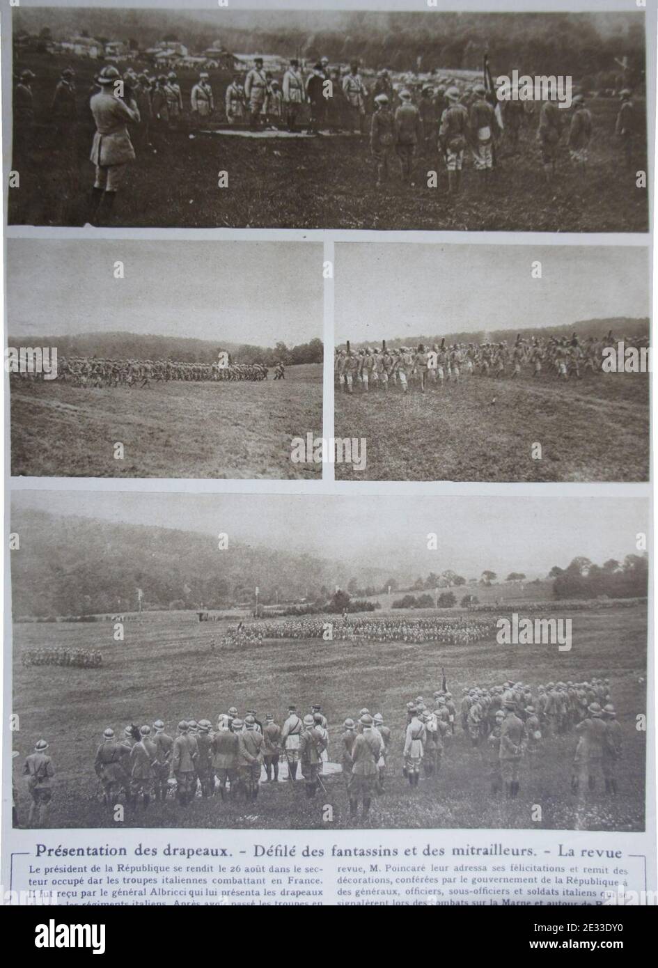 M 250 14 Poincaré décore Albrici et les soldats italiens. Foto Stock