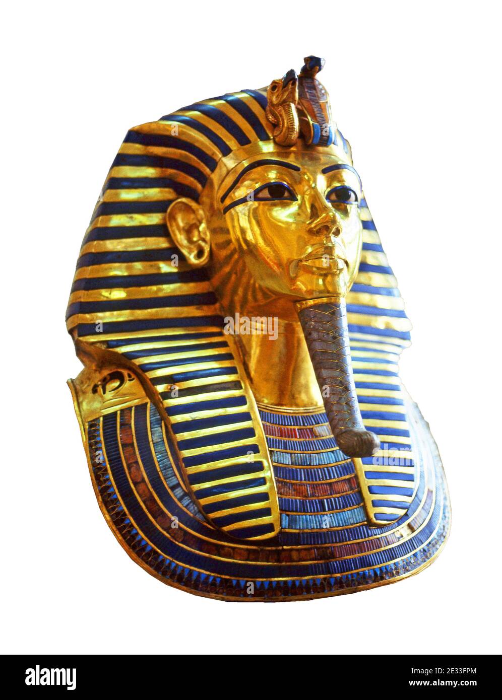 La maschera d'oro di Tutankhamon nel Museo Egizio, il Cairo, Repubblica d'Egitto Foto Stock