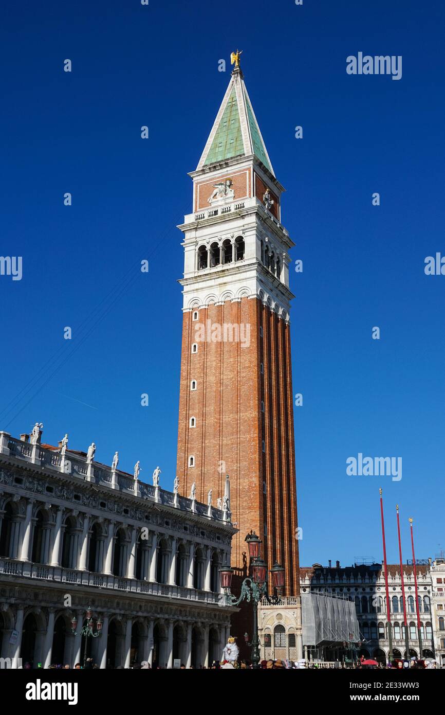 Campanile di San Marco, il campanile della Basilica di San Marco a Venezia Foto Stock
