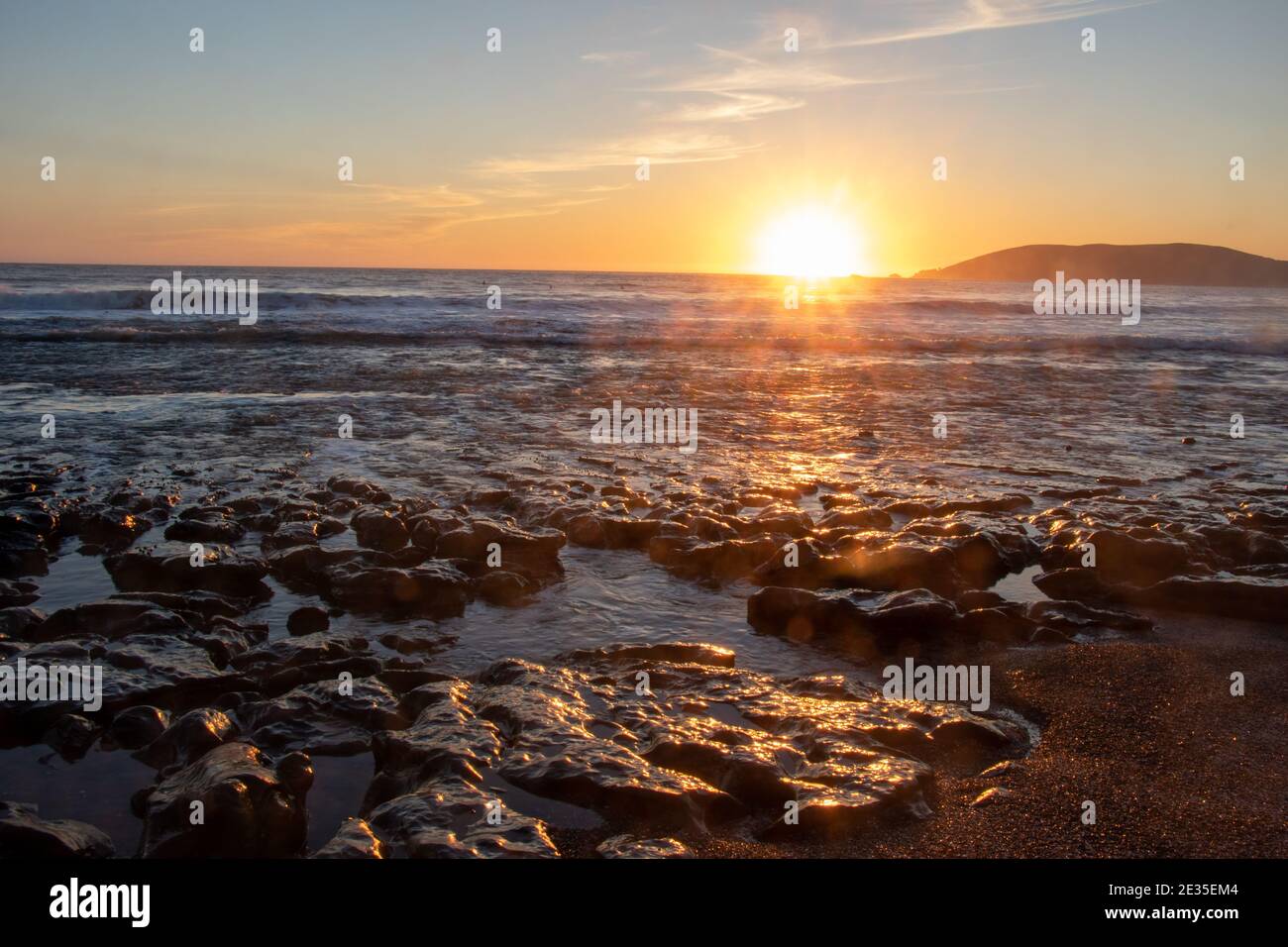 Piscine di mare di Shell Beach Foto Stock