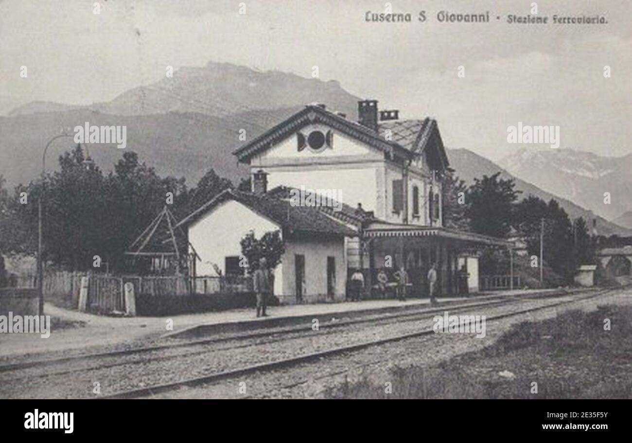 Stazione ferroviaria di Luserna San Giovanni. Foto Stock