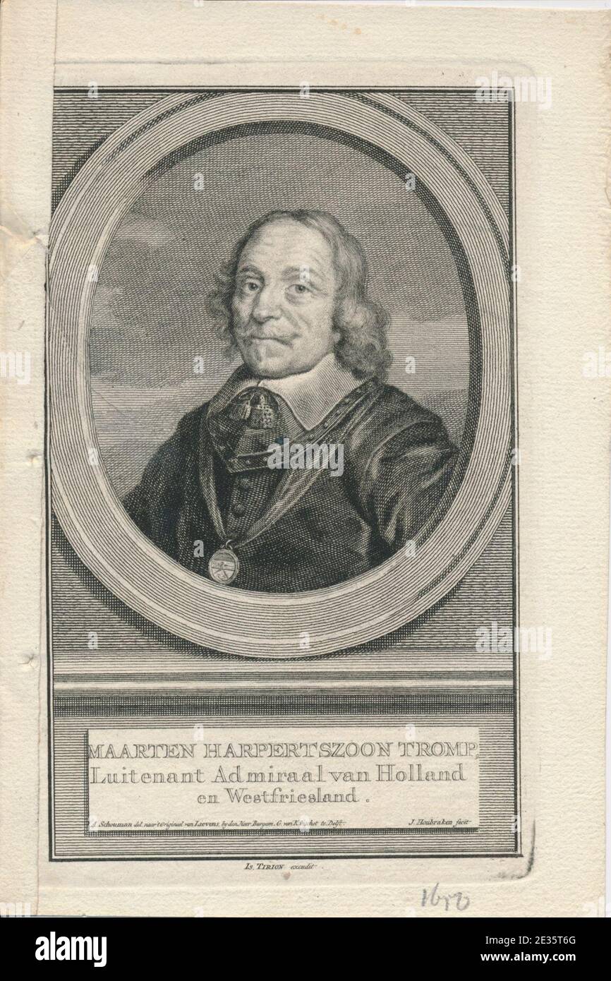 Maarten Harpertszoon Tromp 1598-1653, Erfgoedcentrum Rozet, 300 191 d 2 B-39. Foto Stock