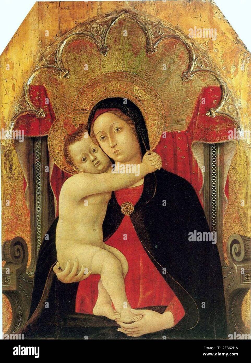 Madonna-e-bambino-in-trono- 1432-1444 Domenico di bartolo. Foto Stock