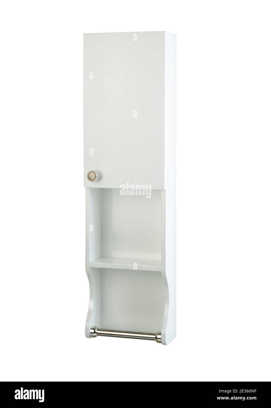 Armadio bianco per bagno isolato su sfondo bianco Foto Stock