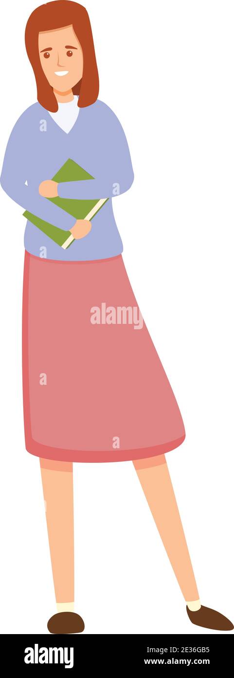 Icona uniforme scuola ragazza. Cartone animato di scuola ragazza uniforme vettore icona per il web design isolato su sfondo bianco Illustrazione Vettoriale