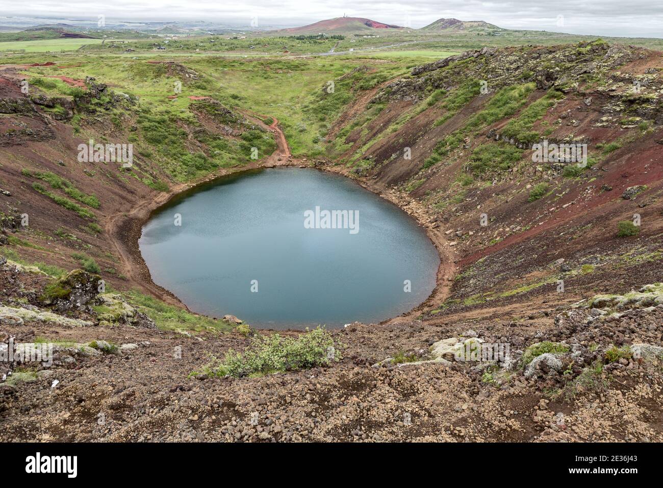 Kerid lago vulcanico cratere, Grímsnes, cerchio d'oro, Islanda Foto Stock