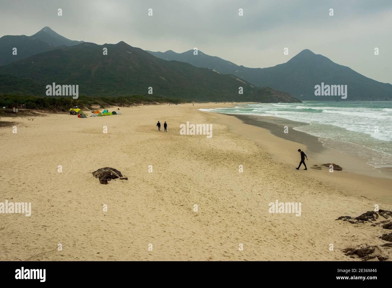 La spiaggia di Tai Long Wan è una destinazione remota a Sai Kung, Hong Kong, ma ne vale sicuramente la pena. Foto Stock