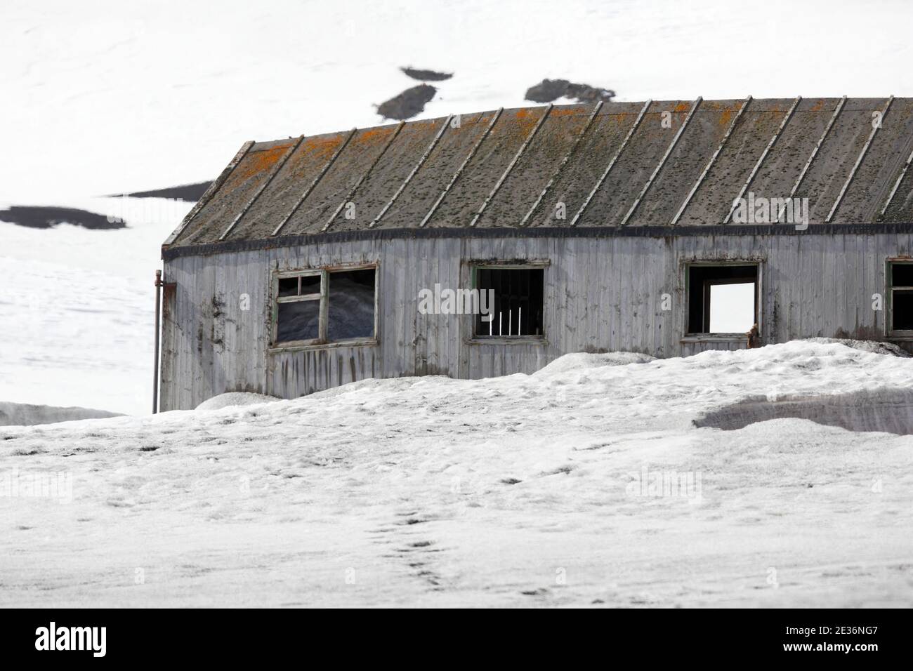 Resti di Hektor Whaling Station, Port Foster, Whalers Bay, Deception Island, South Shetlands, Antartide 14 dicembre 2015 Foto Stock