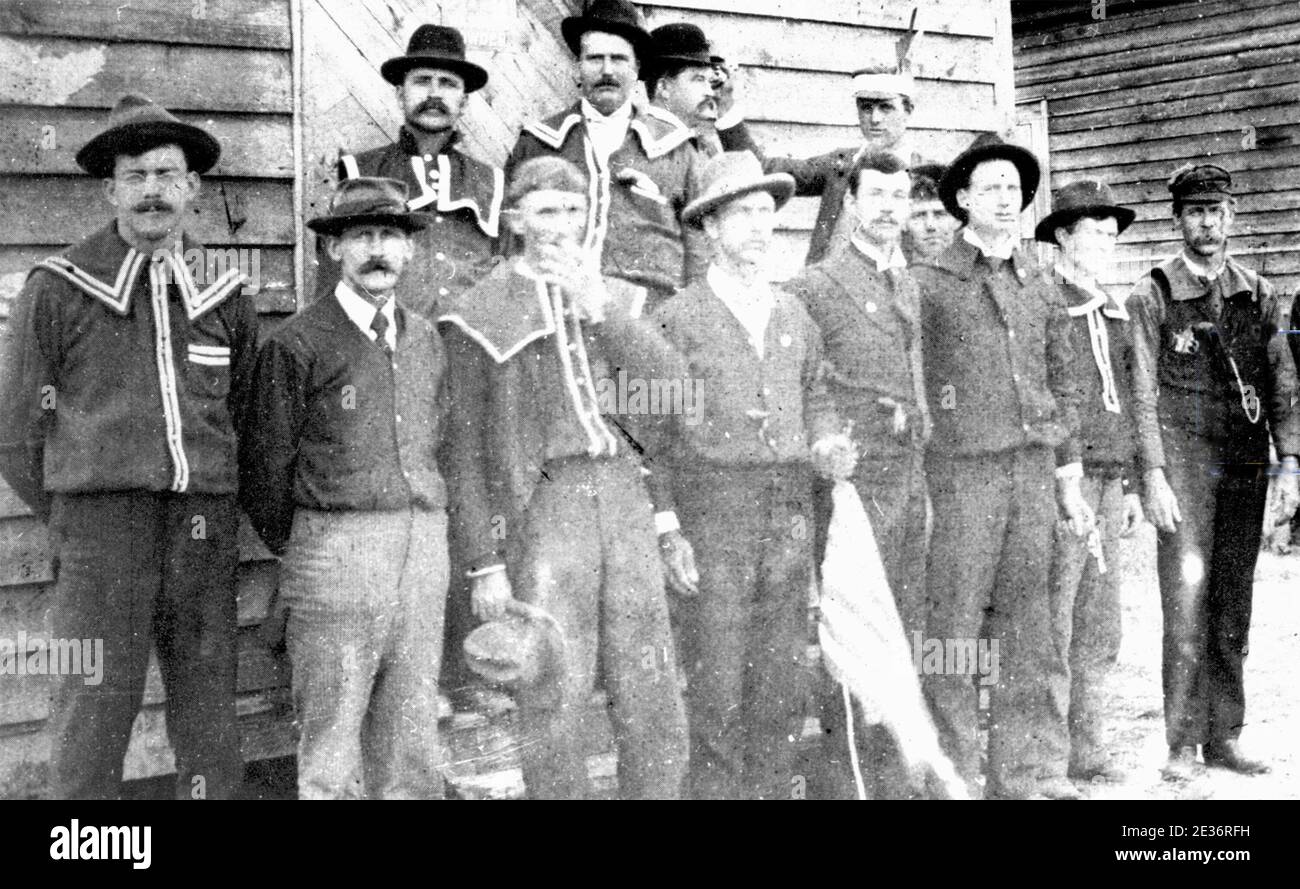 MASSACRO DI WILMINGTON, Carolina del Nord, 10 novembre 1898. Un gruppo di supremacisti bianchi "Red Shirt". Foto Stock