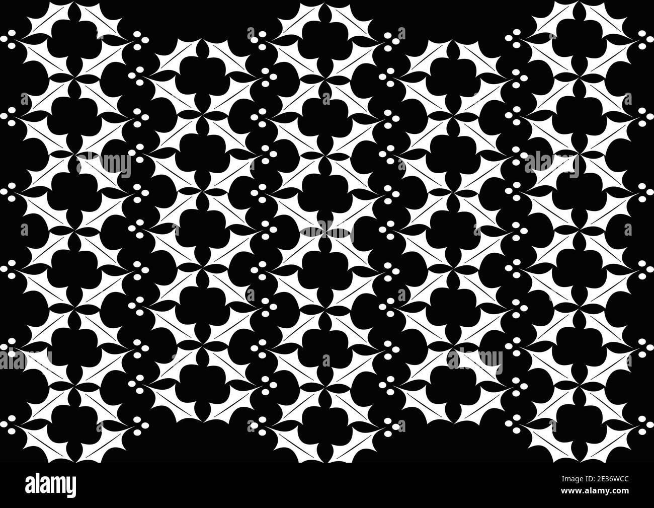 Carta da parati con motivo mistletoe senza cuciture su sfondo nero per la decorazione Foto Stock